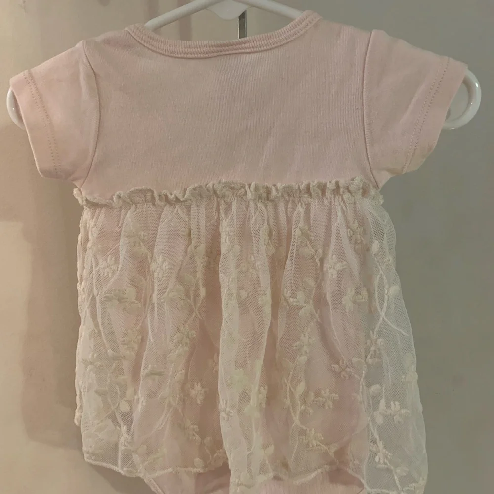 Tess Babe Pink and Lace Onesie Size 3-6 months